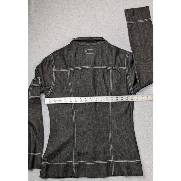 Karl Kani VINTAGE Womens MED Black Denim Cotton Jacket Hip Hop Street Wear USA - Picture 9 of 15